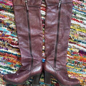 LUCKY LEATHER RUST COLORED OVER THE KNEE BOOTS